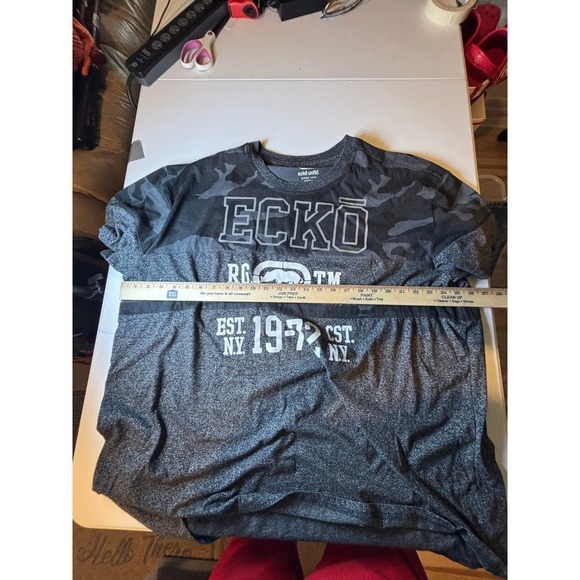 Ecko Unltd. Rawthentic Gray Camo Short Sleeve Graphic T-Shirt Men's 3XL - Picture 6 of 9